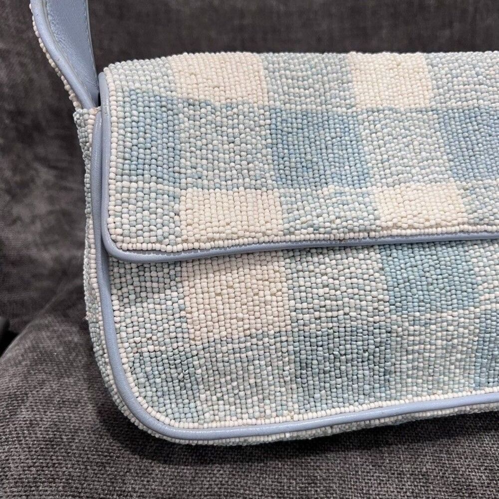 Staud Tommy Beaded Gingham Shoulder Bag - Picture 6 of 16